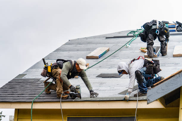Professional Roofing technician working in Norwood, MA
